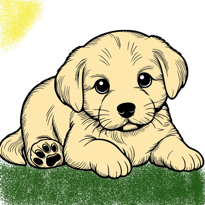 a cute realistic puppy