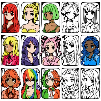 girls that look diffrent anime