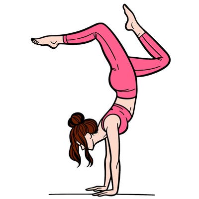 a woman doing a handstand