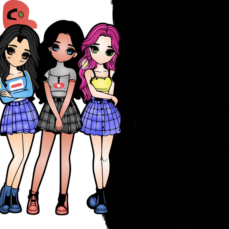 a group of girls realistic