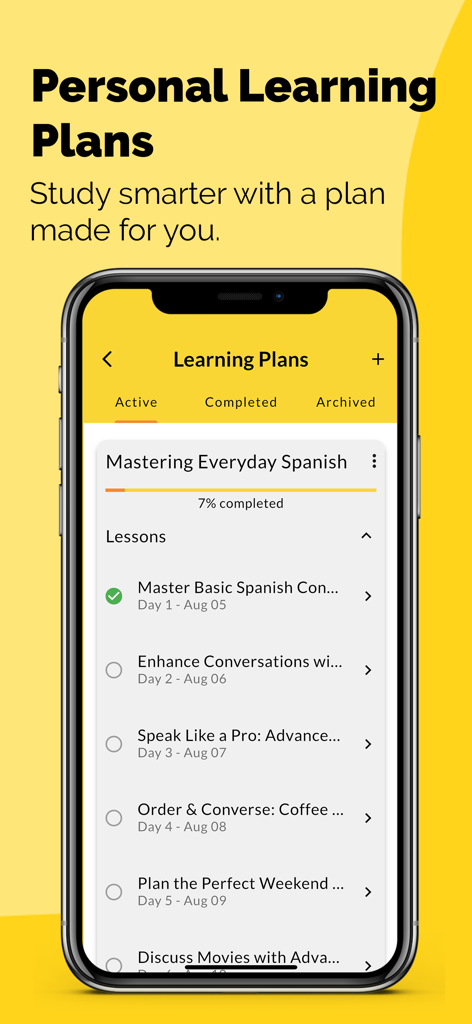 Amigo Lingo: Speak Spanish - Planes de aprendizaje de español personalizados y lecciones diarias en la aplicación Amigo Lingo