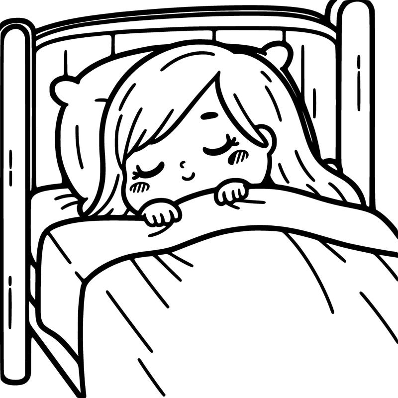 a girl sleeping in bed