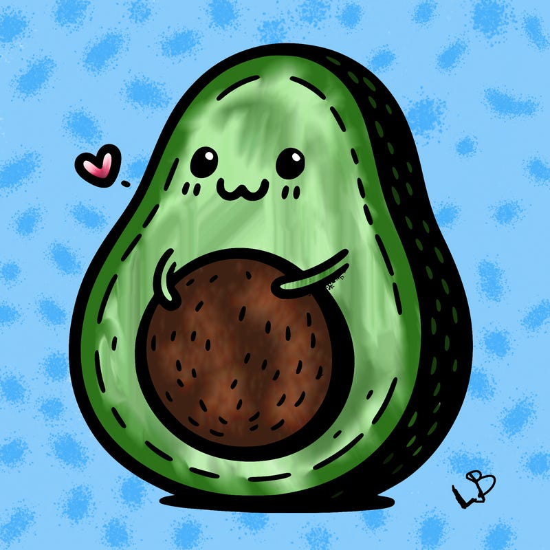an avocado hugging an avocado