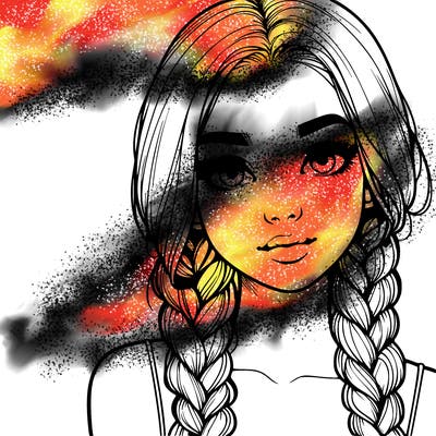 realistic girl with braids