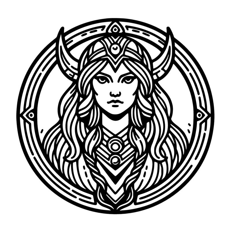 realistic valhalla goddess  symbol