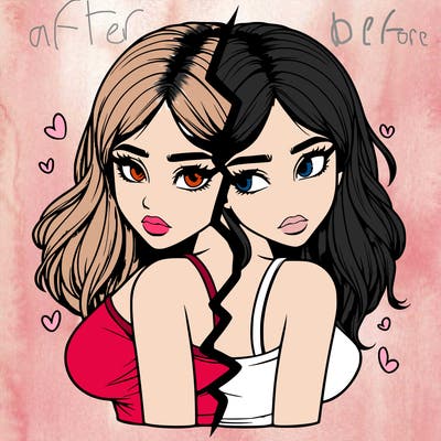 realistic girl split