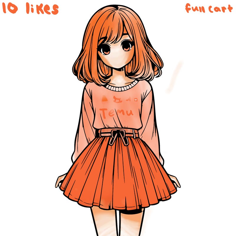 realistic girl with a skirt on