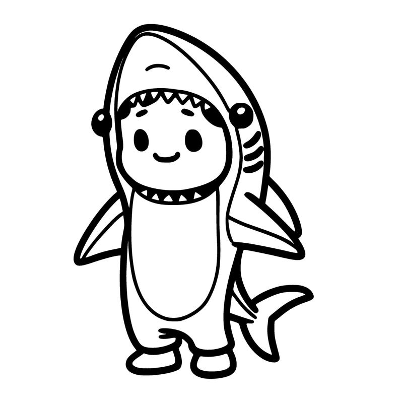 person in shark costume