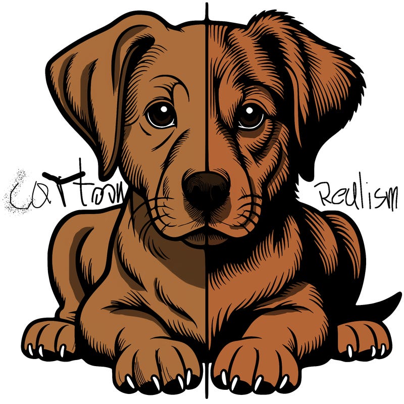 realistic dog split picture