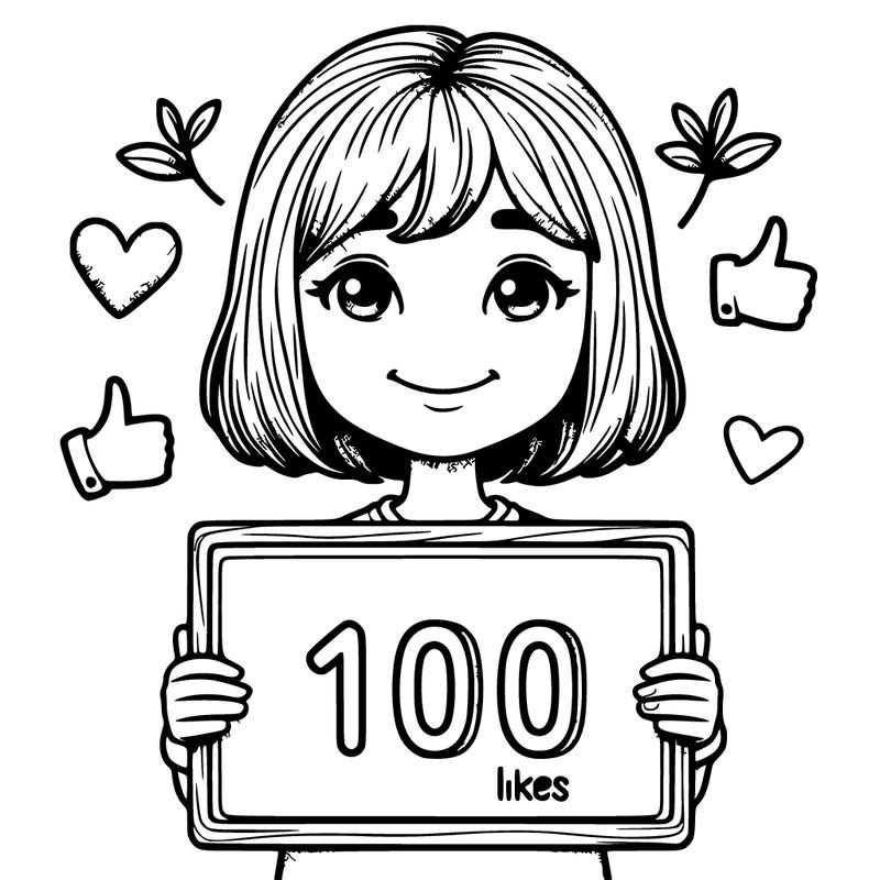 realistic girl holding sign 100 likes