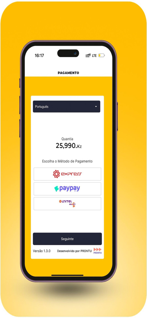 Tupuca+ Delivery, Taxi & Pay - Mobile payment screen showing options for Multicaixa Express, PayPay, and Unitel Money in the Tupuca app