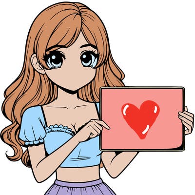 realistic pretty girl holding blank sign