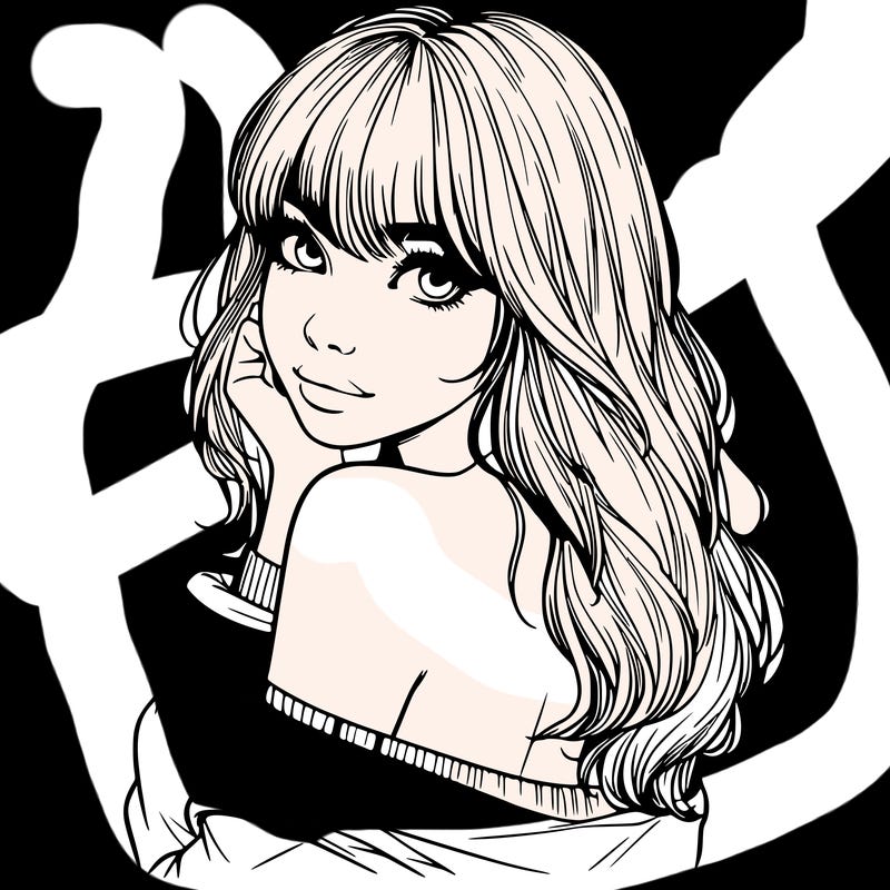 realistic girl with bangs looking over her shoulder