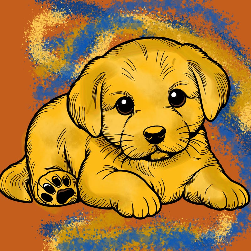 a cute realistic puppy