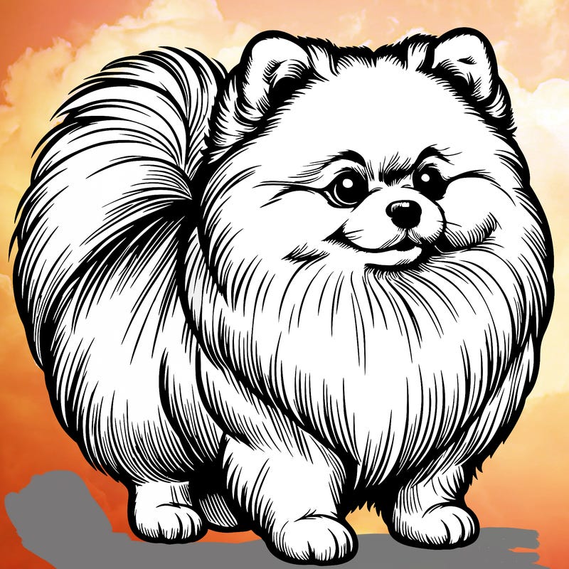 realistic pomeranian dog