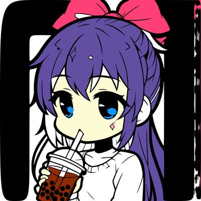 anime girl drinking 🧋