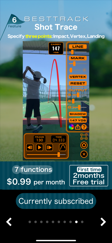 Best Score - Golf Score Manage - Golf shot trajectory tracing feature in the Best Score mobile app