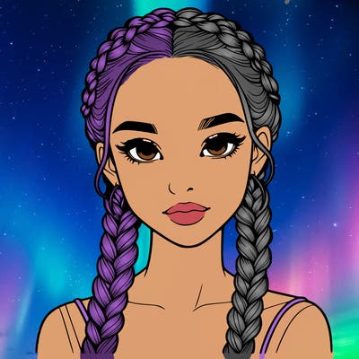 realistic girl with braids