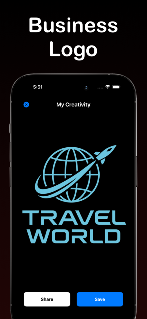 AI Logo Maker - NextLogo - Un logotipo profesional para negocios de viajes con un icono de globo y cohete creado con la aplicación AI Logo Maker