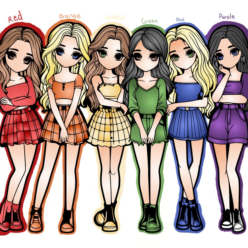 a group of girls realistic