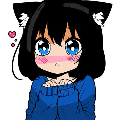 shy anime catgirl