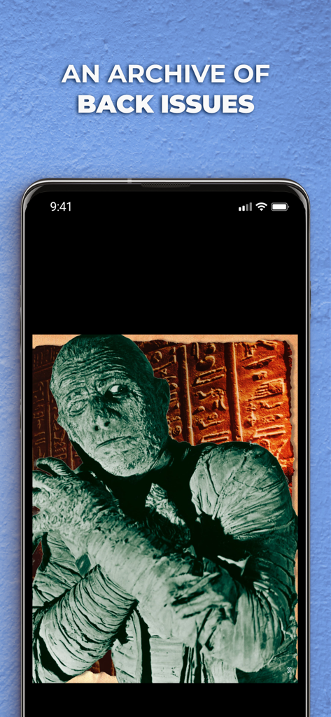 All About History Magazine - Un smartphone mostrando un artículo sobre una momia egipcia del archivo de All About History Magazine