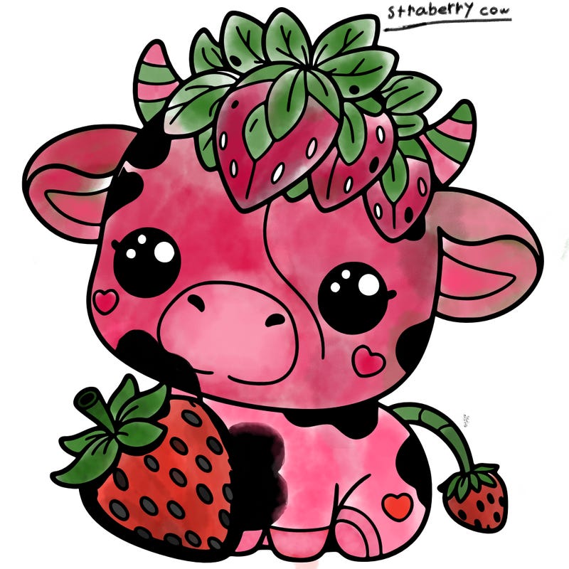 cute strawberry cow