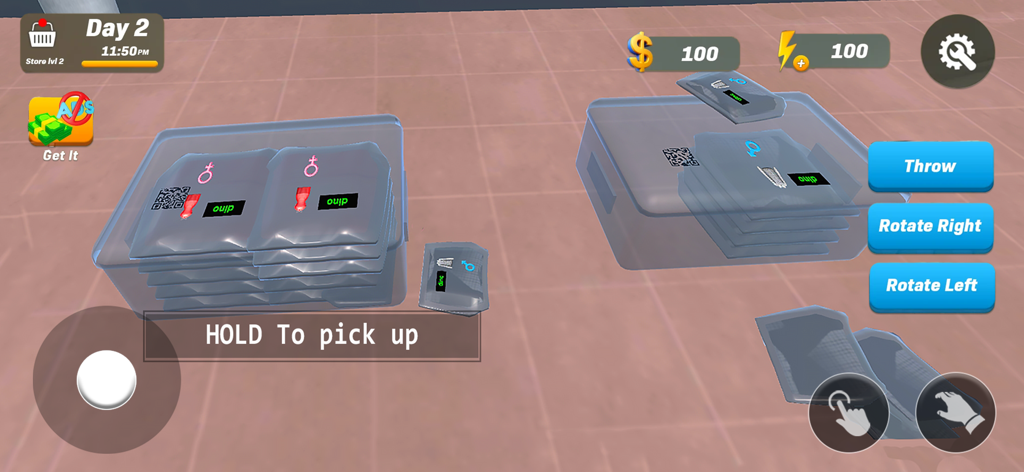 Garments Wear Cloth Simulator - managing and organizing clothing inventory boxes in a fashion boutique simulator game