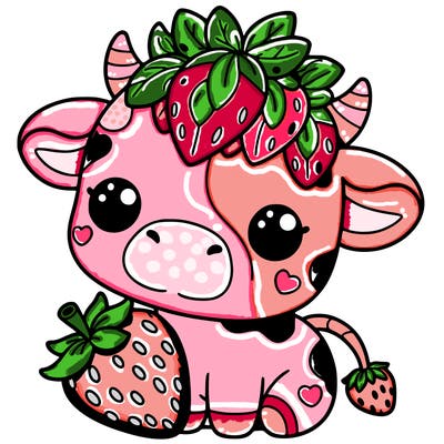 cute strawberry cow