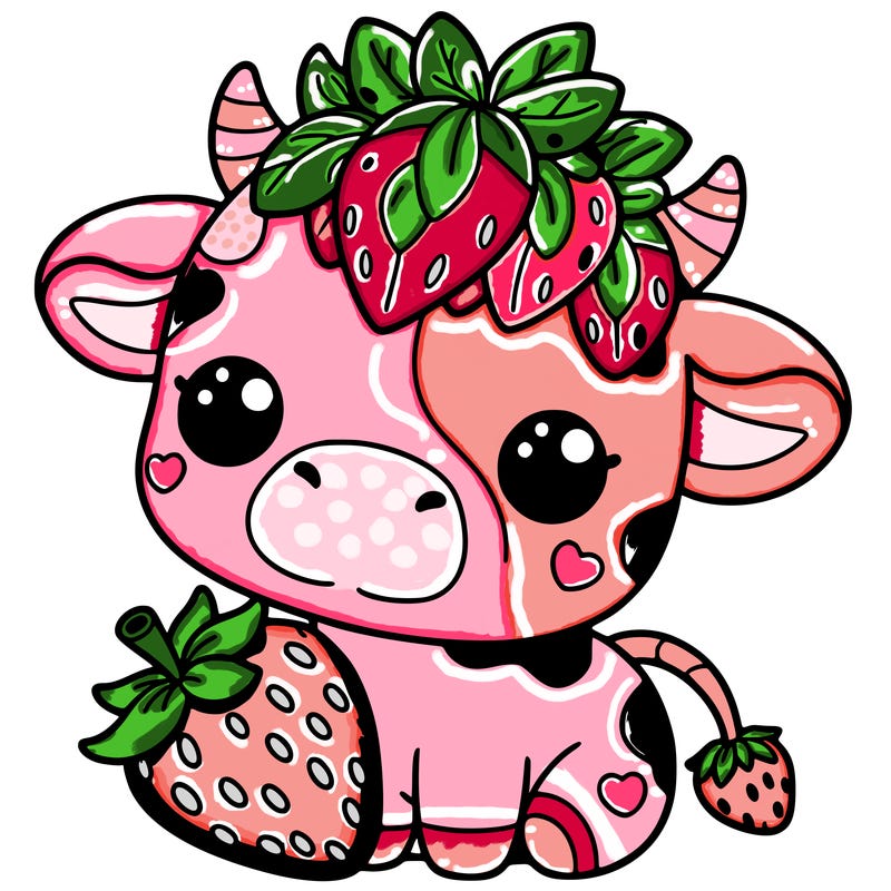 cute strawberry cow