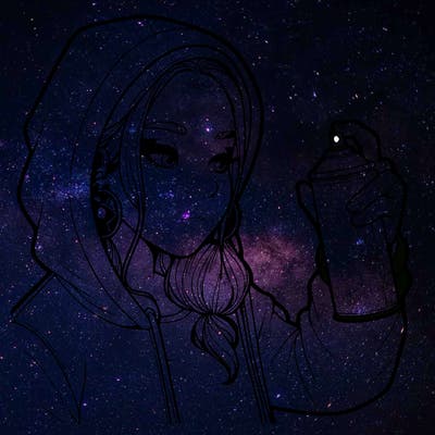 a realistic girl, spray painting