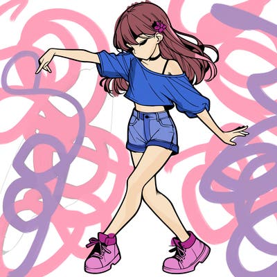 realistic girl danceing