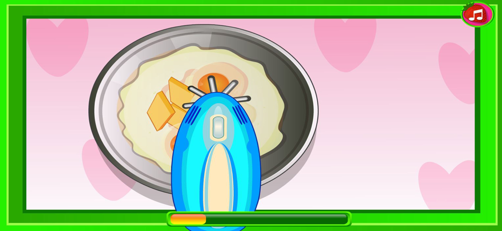 Cooking strawberry short cake - Mixing eggs and butter with a blue electric hand mixer in a bowl