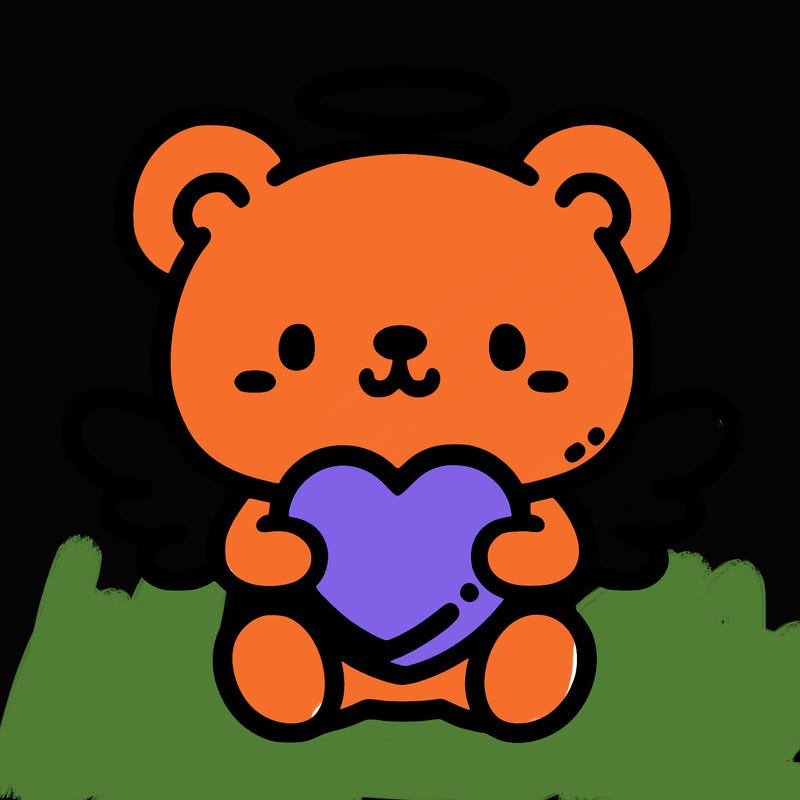 bear with wings and a heart