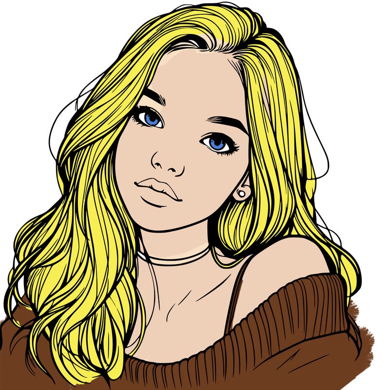 beautiful teenage woman realistic