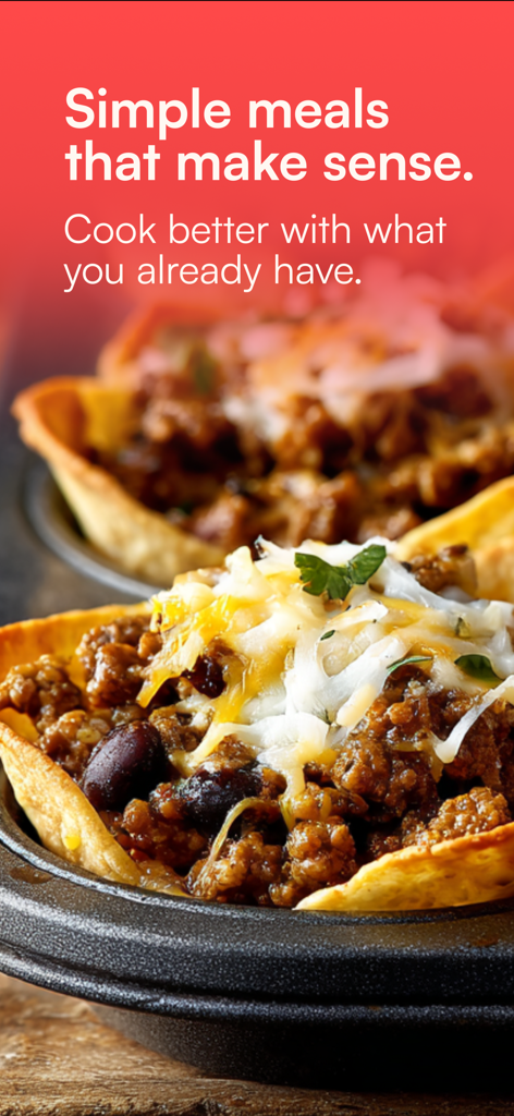 Rosey – Easy Dinner Ideas - Delicious taco bowls with the slogan Simple meals that make sense from the Rosey app.