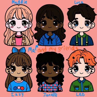5 girls and 2 boys