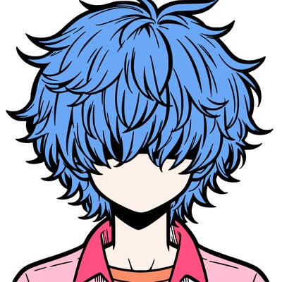 manga boy fluffy hair covering his eyes