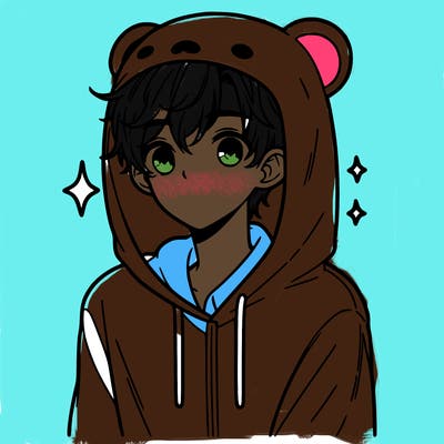 a 17 year old boy in a cute animal hoodie