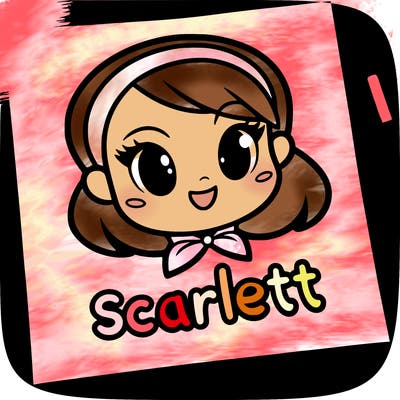 paper with name of scarlett on it