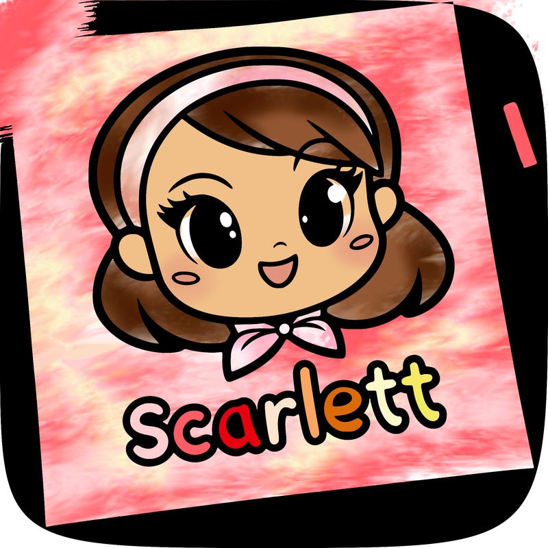 paper with name of scarlett on it