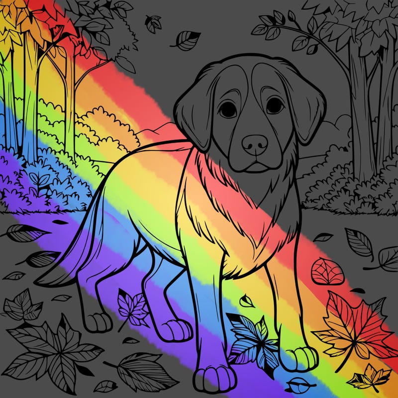 realistic dog in the fall