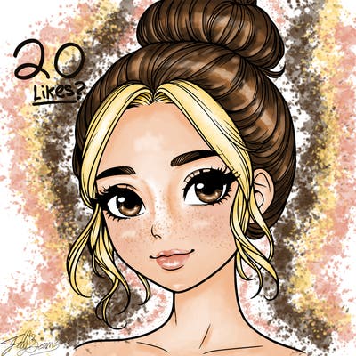realistic pretty girl with hair in bun