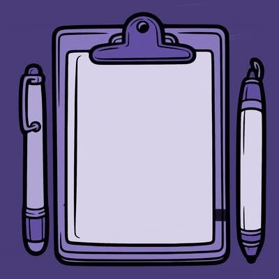 blank clip board with pen