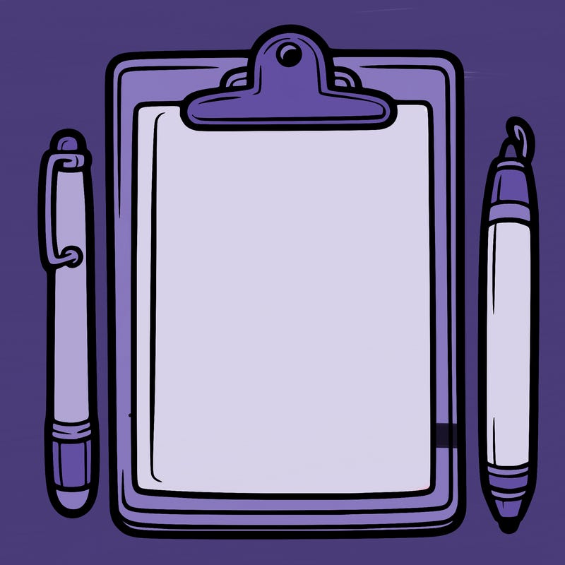 blank clip board with pen