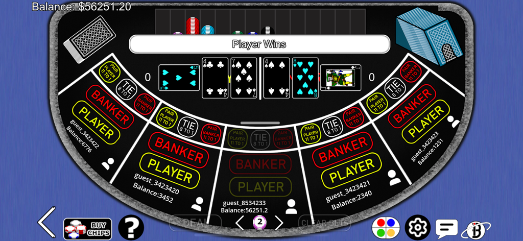 Baccarat Online - Live Casino - Mobile Baccarat game interface displaying a winning hand and betting options