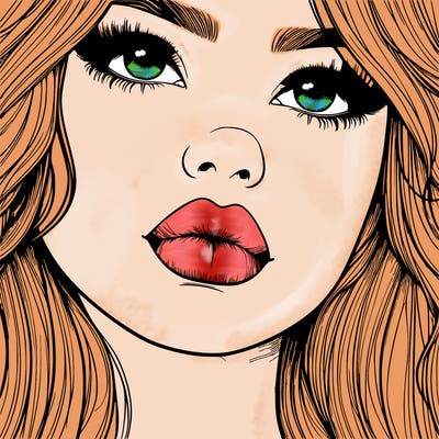 really realistic girl with lips