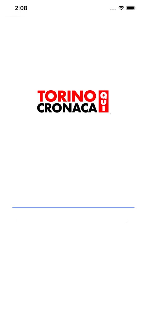 Torino Cronaca Qui - Logo dell'app Torino Cronaca Qui su una schermata bianca con una barra di caricamento