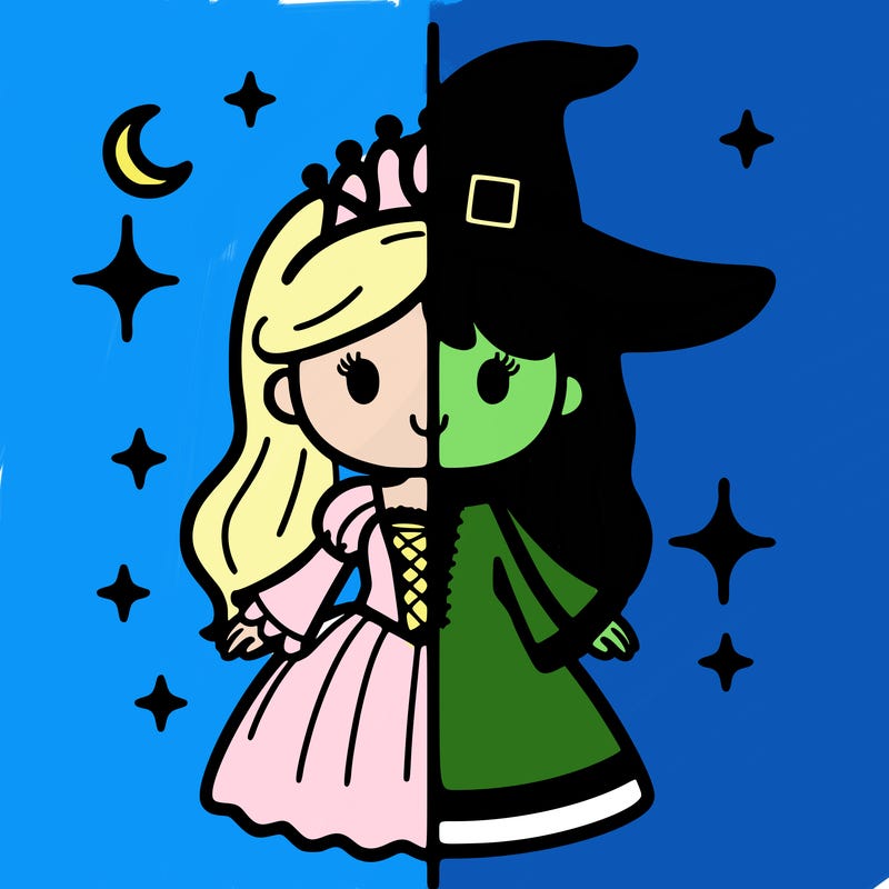 split princess and witch