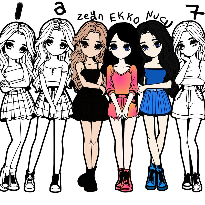 a group of girls realistic